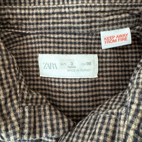 Zara Kids Toddler Boys Flannel Plaid Shirt & Flannel Plaid Pants Set 3T - Picture 8 of 9
